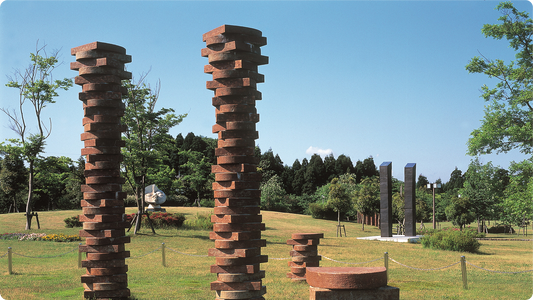 Wood-fired Echizen ware on display at the Echizen Autumn Pottery Festival in Fukui, Japan