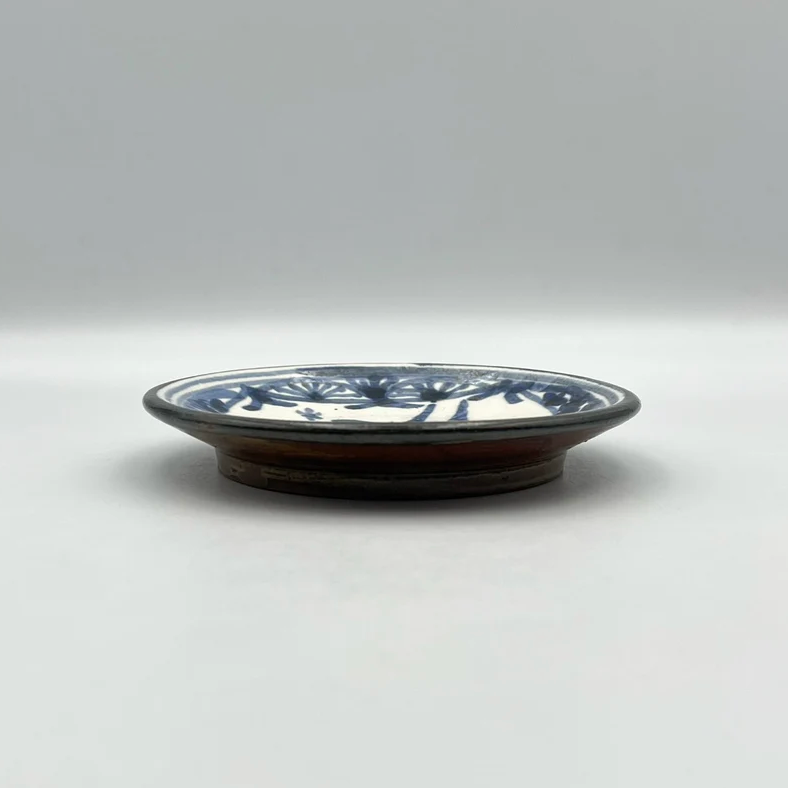 Handmade Okinawa ware plate, one of a kind