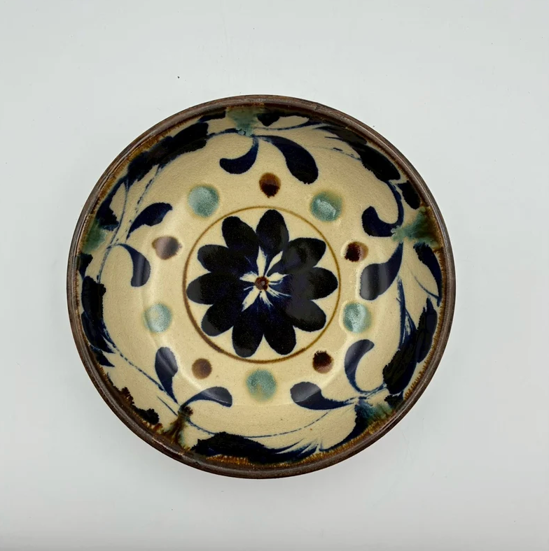 Chrysanthemum Bowl, 7-sun — Okinawa. Handmade Okinawa ware from Japan.