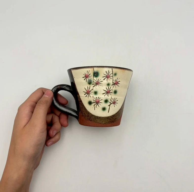 Handmade Okinawa ware mug, one of a kind