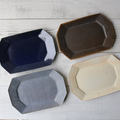 Gray Glaze Octagonal Plate - Large