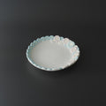 Flower Crown Small Plate, Blue Mix. Handmade Japanese pottery from Chiba, Japan.