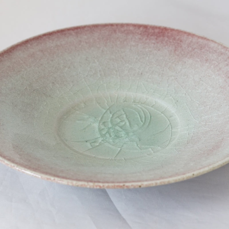 Red Enamel Rim Plate, Large