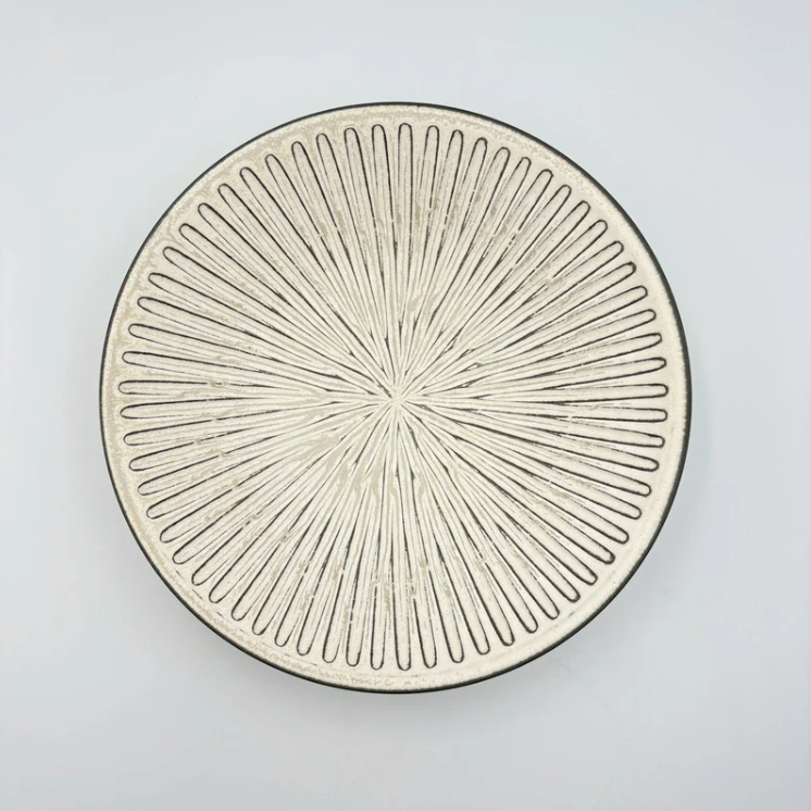 Hana Shinogi Large Plate, White