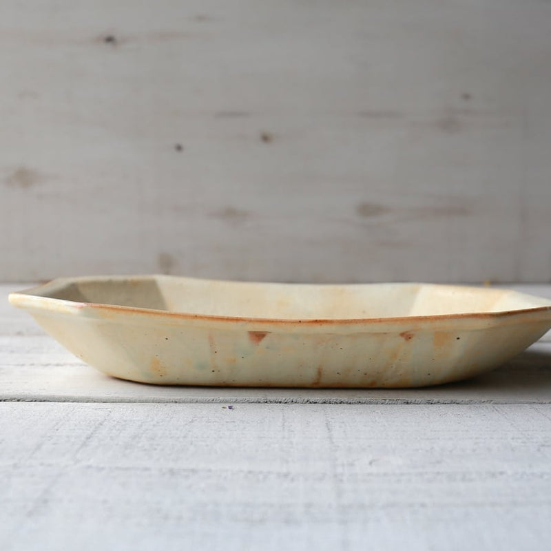 Iron oxide glaze, octagonal deep bowl, large