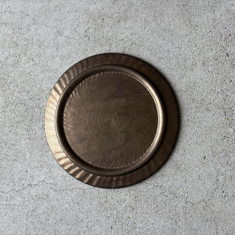 Reversible Woodgrain Plate No.4 — Kasama, shipped worldwide from Kyoto