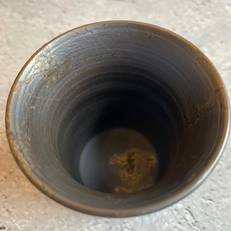 Seaweed-patterned yunomi teacup