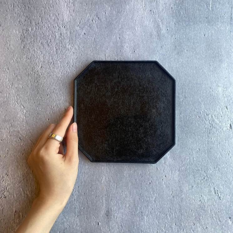 Washi-Paper-Clad Tea Tray M (Black)