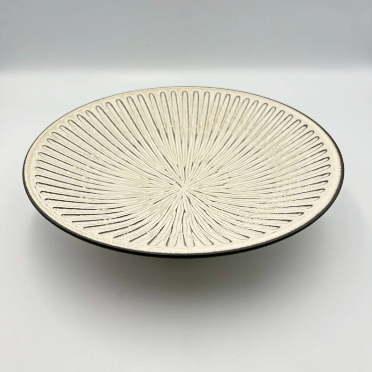 Hana Shinogi Large Plate, White