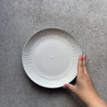 White matte round hirarin plate large