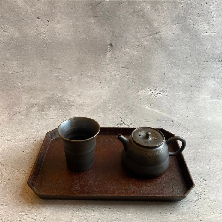 Seaweed-patterned yunomi teacup