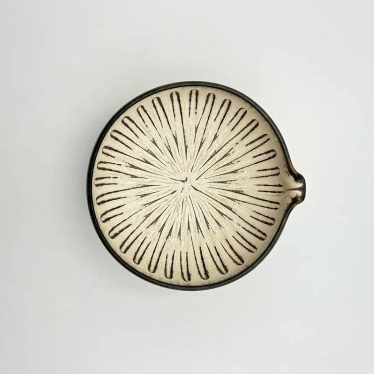 Hana Shinogi Katakuchi Bowl - White
