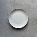 White matte round hirarin plate large
