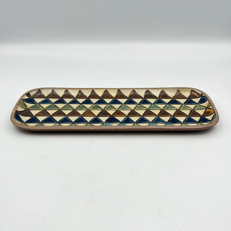 Brown plate from Okinawa, handmade in Japan