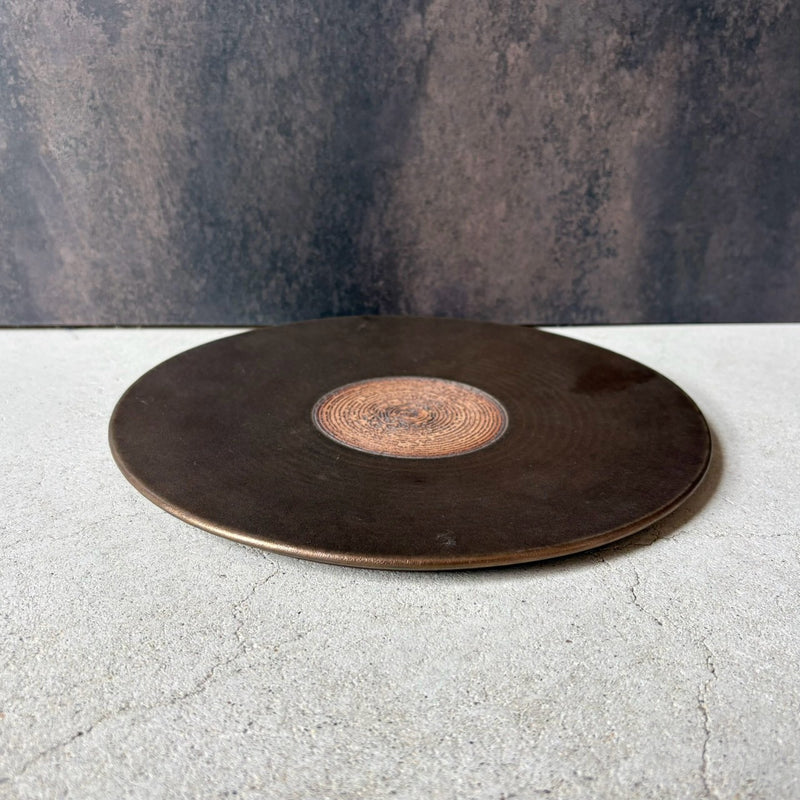 Handmade Kasama ware plate, one of a kind
