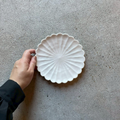 5-sun plate, 5-sun hand-carved plate, white