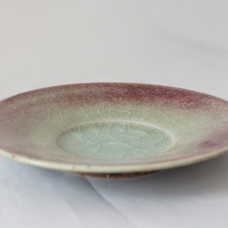 Red Enamel Rim Plate, Medium