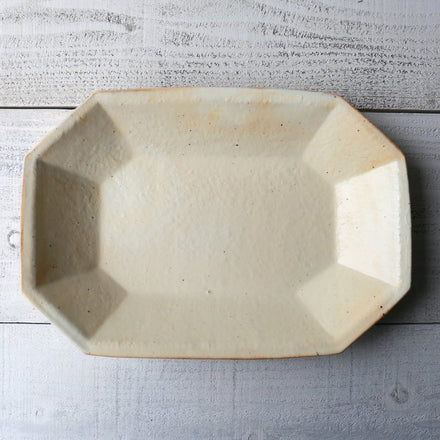 Iron oxide glaze, octagonal deep bowl, large