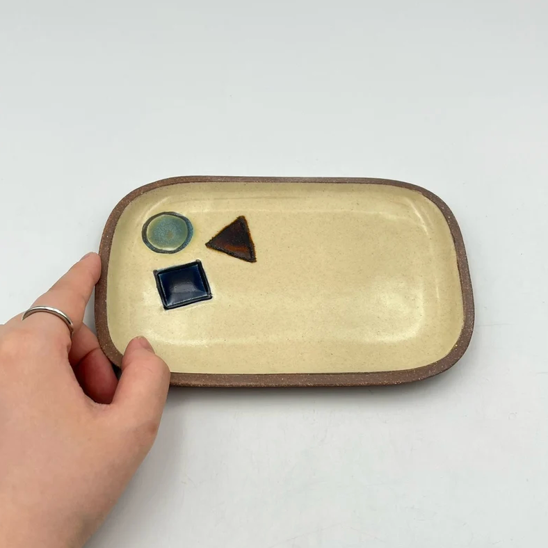Okinawa ware plate made by hand in Okinawa, Japan