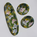 花菖蒲長皿、豆皿付　Japanese Iris Garden with Two Small Plates