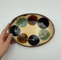 Handmade Okinawa ware plate, one of a kind
