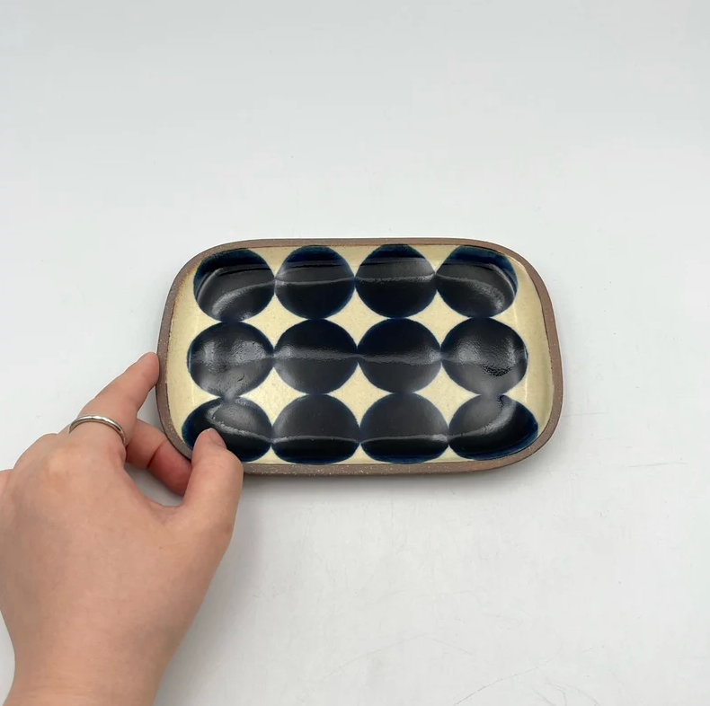 Okinawa ware plate made by hand in Okinawa, Japan