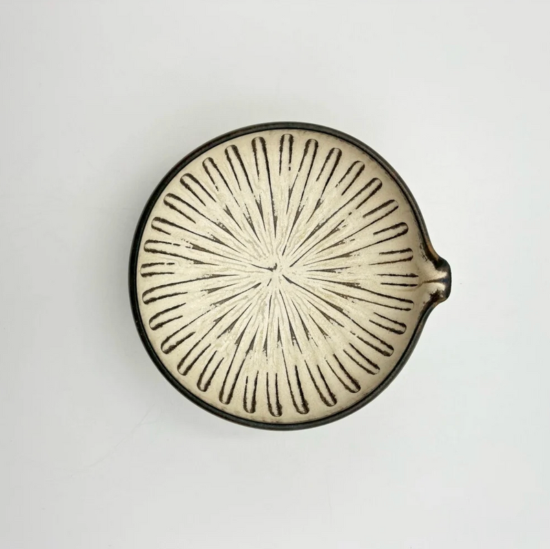 Hana Shinogi Katakuchi Bowl - White