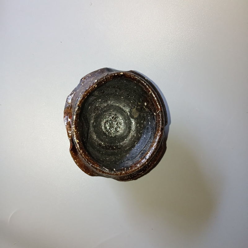 Handmade Bizen ware sake cup, one of a kind