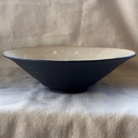 Black & White Serving Bowl. Handmade Miyazaki ware from Japan.