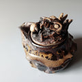 Black teacup from Bizen, handmade in Japan