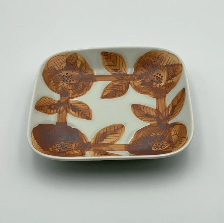 Square Plate, Flower