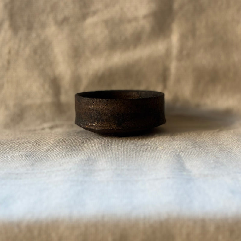 Night Afterglow Guinomi Sake Cup. Handmade Miyazaki ware from Japan.