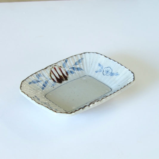 Peach Hexagonal Plate. Handmade Tokyo ware from Japan.