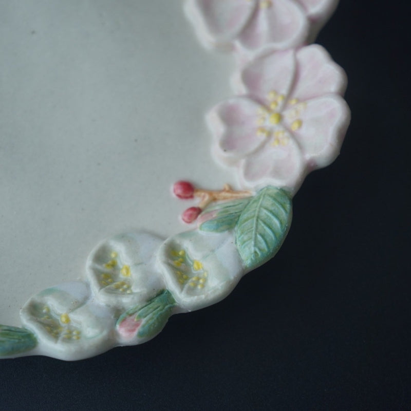 Pink small plate from Chiba, handmade in Japan