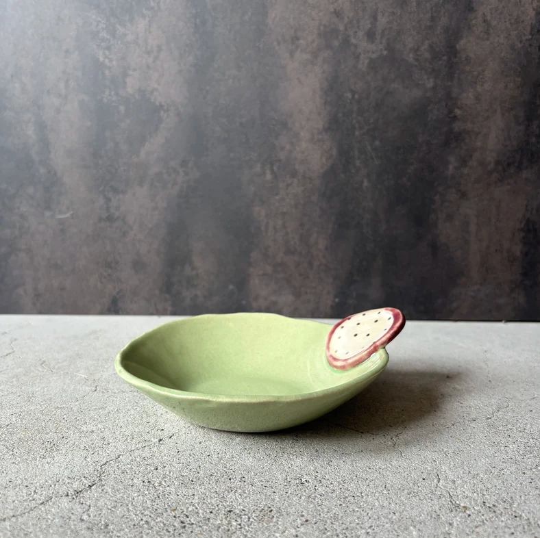 Handmade Okinawa ware bowl, one of a kind