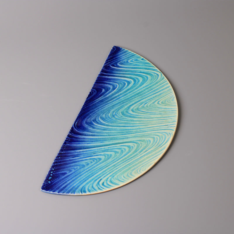 Blue plate from Seto, handmade in Japan