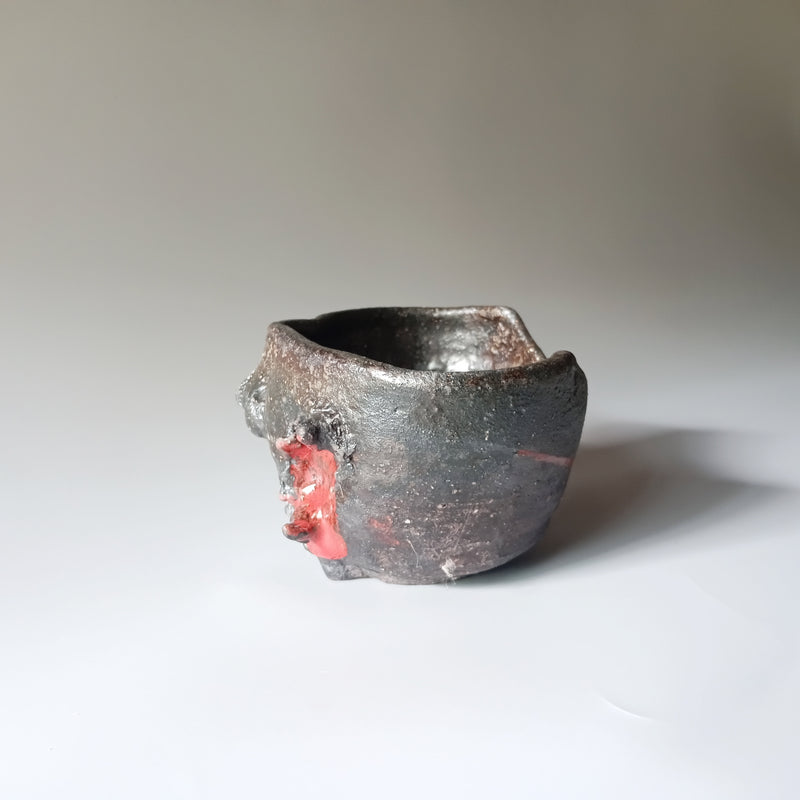 Japanese black teacup from Bizen — Bizen ware