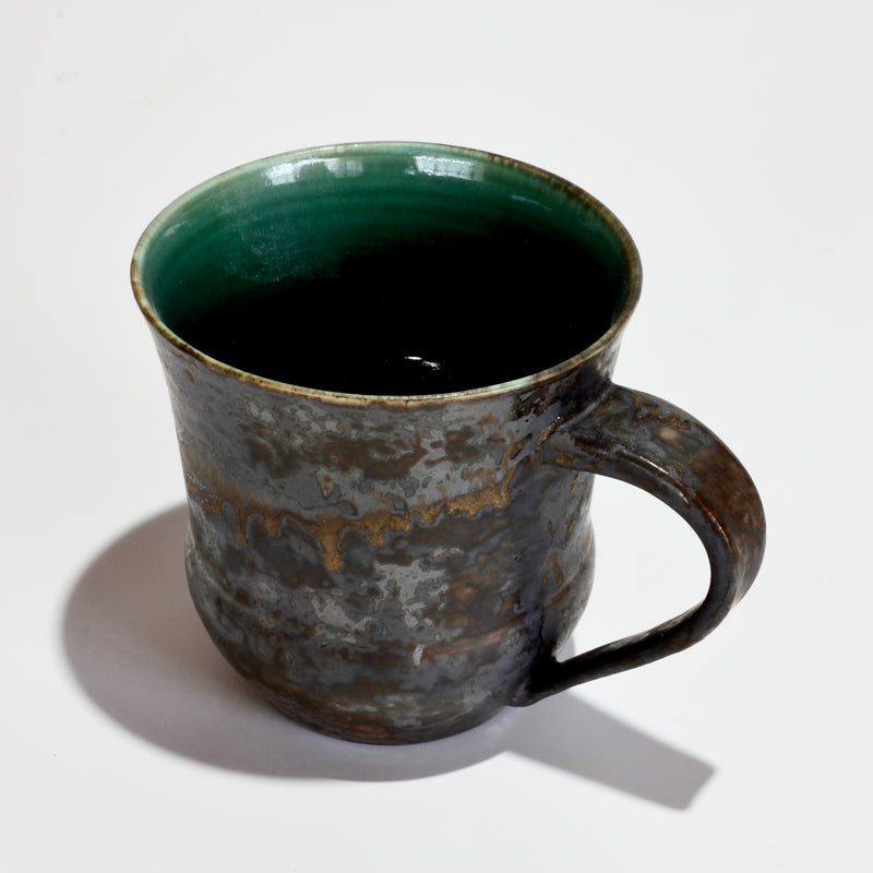 Black mug from Kyoto, handmade in Japan
