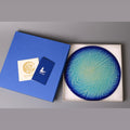 Socho Turquoise Wave Round Flat Plate, Gift Boxed — Seto. Handmade Seto ware from Japan.