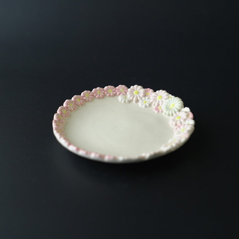 Pink mix tiny plate from Chiba, handmade in Japan