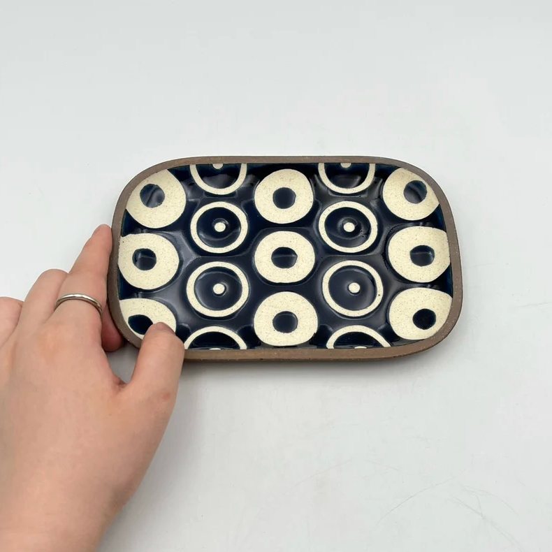 Handmade Okinawa ware plate, one of a kind