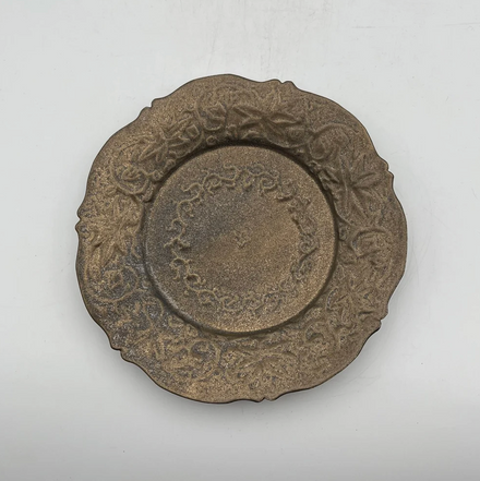 Bronze Glaze Arabesque Scalloped Plate