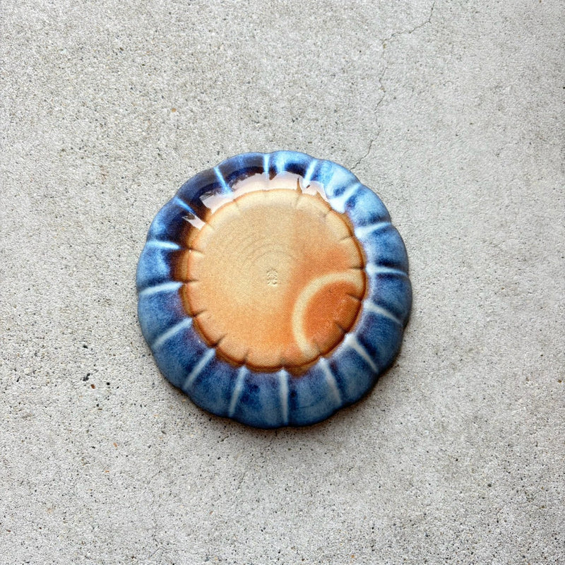 菊鉢・小　青萩釉【SH21-2】