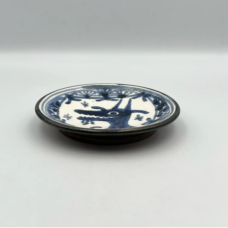 Blue plate from Okinawa, handmade in Japan