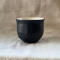 Faceted Black & White Tumbler. Handmade Miyazaki ware from Japan.