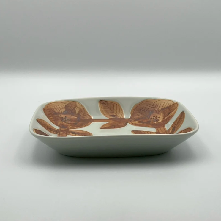 Square Plate, Flower