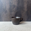 Black matte shinogi-patterned mug