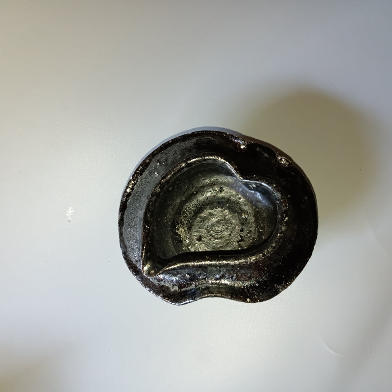 Handmade Bizen ware sake cup, one of a kind