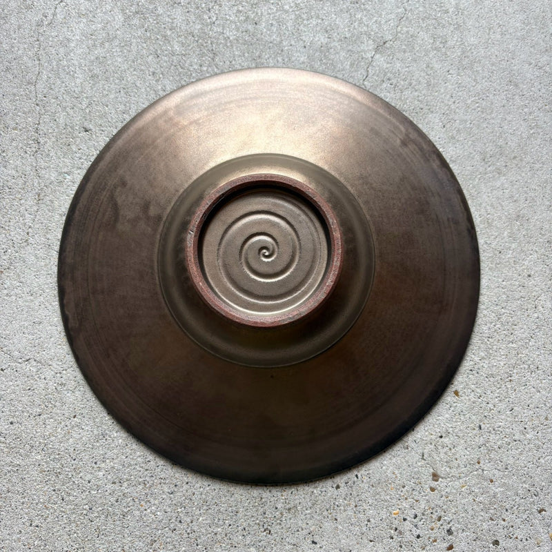 Woodgrain Scoop Plate, Large — Kasama, shipped worldwide from Kyoto