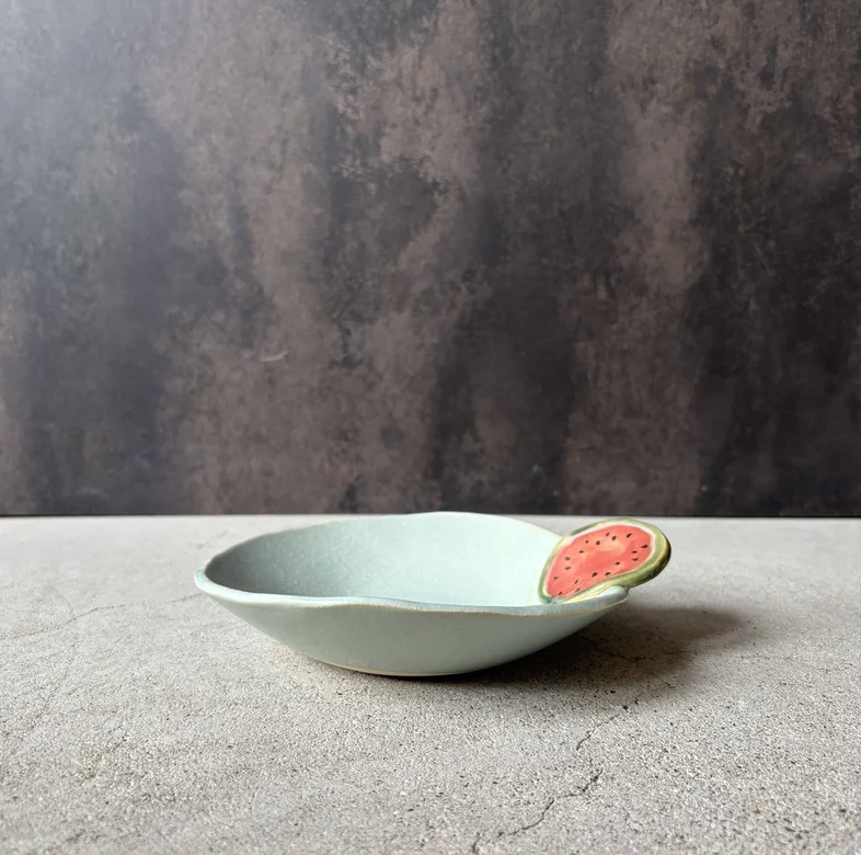 Handmade Okinawa ware bowl, one of a kind